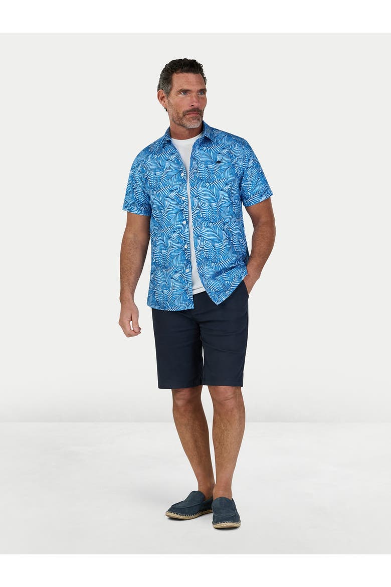 Bali Short Sleeve Linen Blend Shirt, Alternate, color, Sky Blue