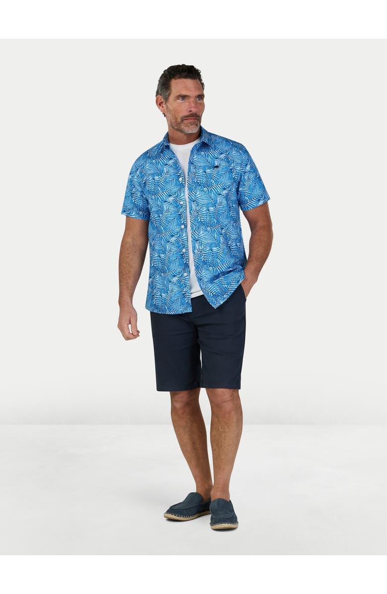 Raging Bull Bali Short Sleeve Linen Blend Shirt, Alternate, color, Sky Blue