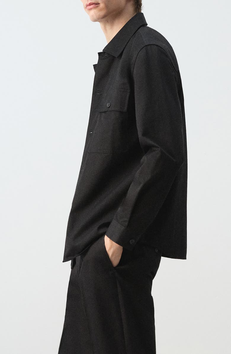 MANGO Cotton Overshirt, Alternate, color, Black