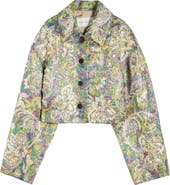 Dries Van Noten Rosea Floral Jacquard Lamé Crop Jacket