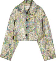 Dries Van Noten Rosea Floral Jacquard Lamé Crop Jacket