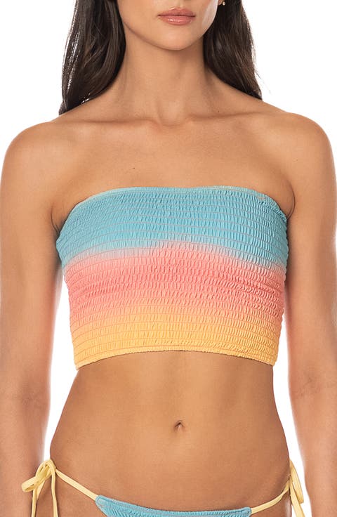 First Light Nalu Smocked Bikini Top