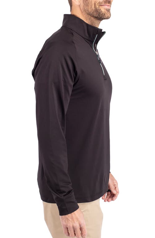Cutter & Buck Adapt Eco Knit Stretch Recycled Mens Big And Tall Quarter Zip Pullover Jacket In Black