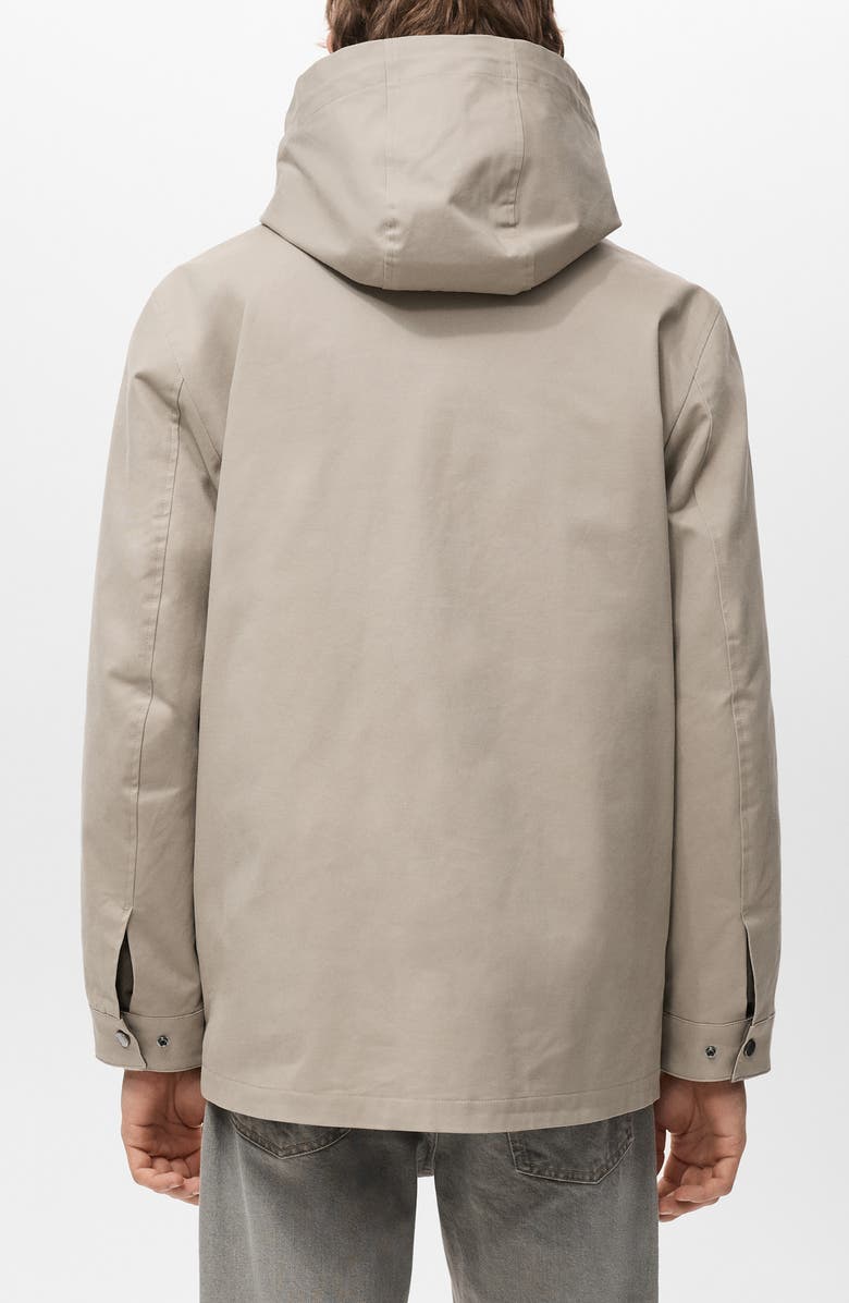 MANGO Twill Parka with Removable Hood, Alternate, color, Sand