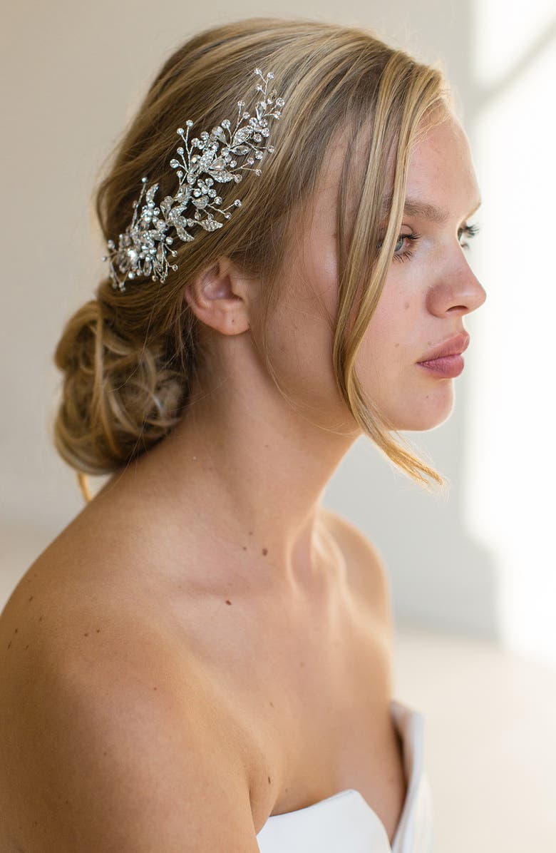 Brides & Hairpins Rahab Crystal Hair Clip, Main, color, Silver