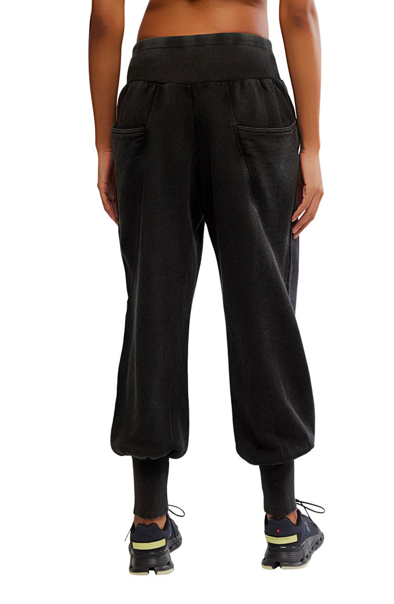 Free People Day Off Tie Waist Pants, Alternate, color, Black