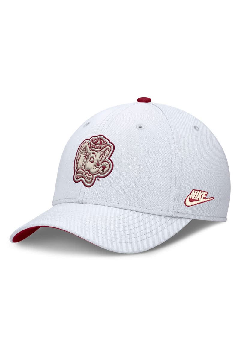 Nike Men's Nike White Alabama Crimson Tide Legacy Rise Performance Flex Hat, Main, color,