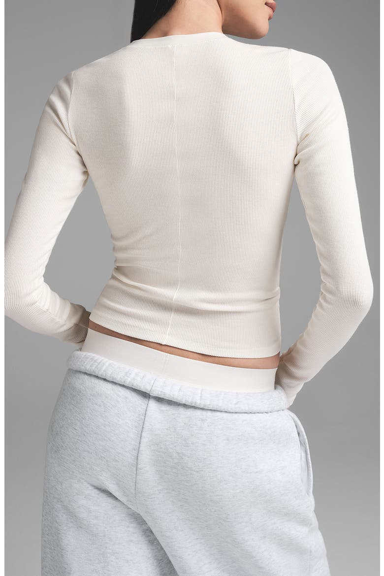 Stretch Cotton Rib Long Sleeve T-Shirt, Alternate, color, MARBLE