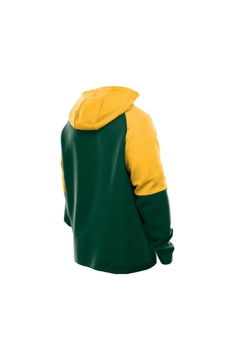 New Era Men
s New Era Green Green Bay Packers Combine Authentic Color Block Raglan Pullover Hoodie, Alternate, color, Green