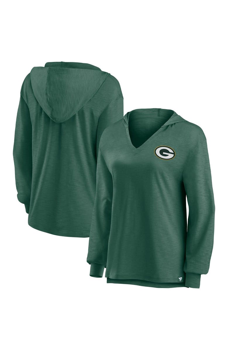 FANATICS Women's Fanatics Branded Green Green Bay Packers Jumper V-Neck Pullover Hoodie, Main, color, 