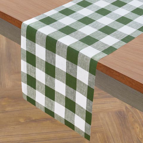Linen Table Runner for Dining Table, Holiday and Everyday Table Decor - Buffalo Check