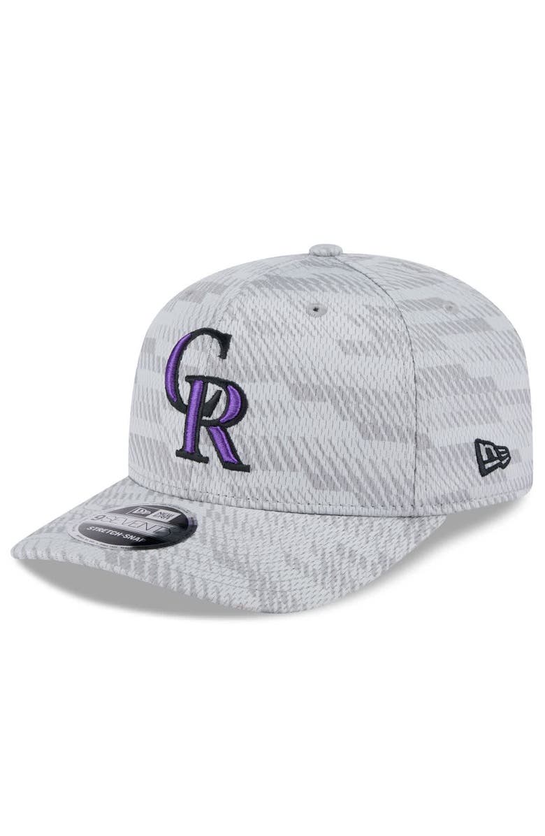 New Era Men's New Era Gray Colorado Rockies 2025 MLB Clubhouse 9SEVENTY Stretch-Snap Hat, Alternate, color, Gray