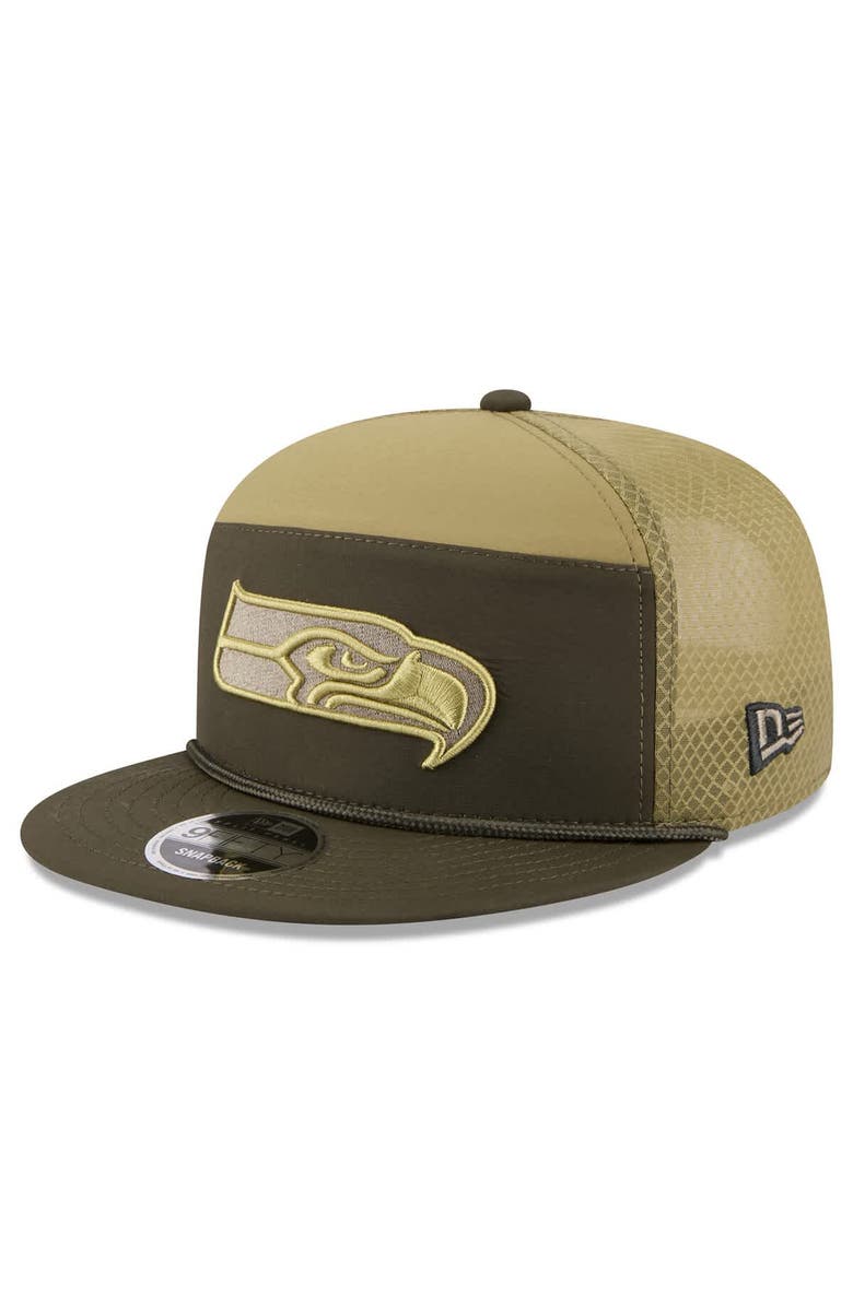 New Era Men's New Era  Dark Green Seattle Seahawks 2025 Salute to Service Split Panel 9FIFTY Snapback Hat, Alternate, color, 