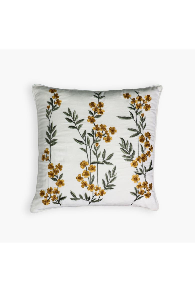Ziva Cotton Velvet Throw Pillow Cover, Main, color, Mustard