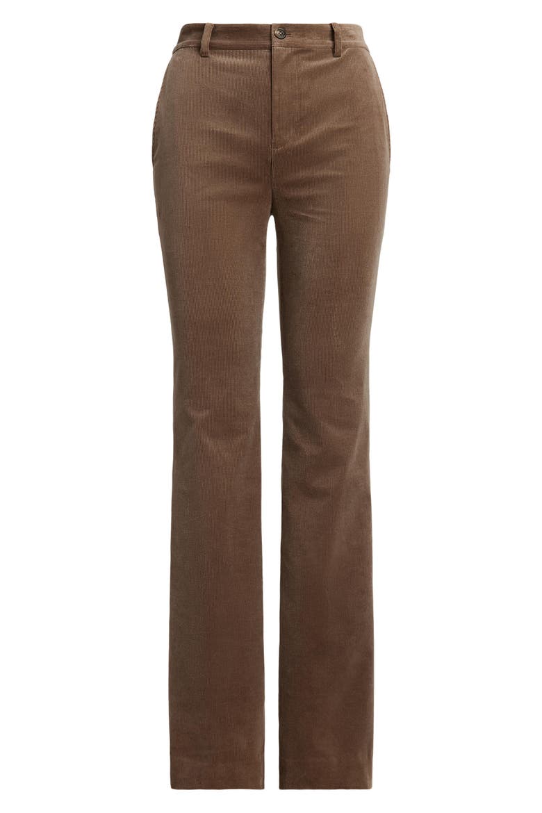 High Waist Flare Corduroy Pants, Alternate, color, TAUPE BROWN