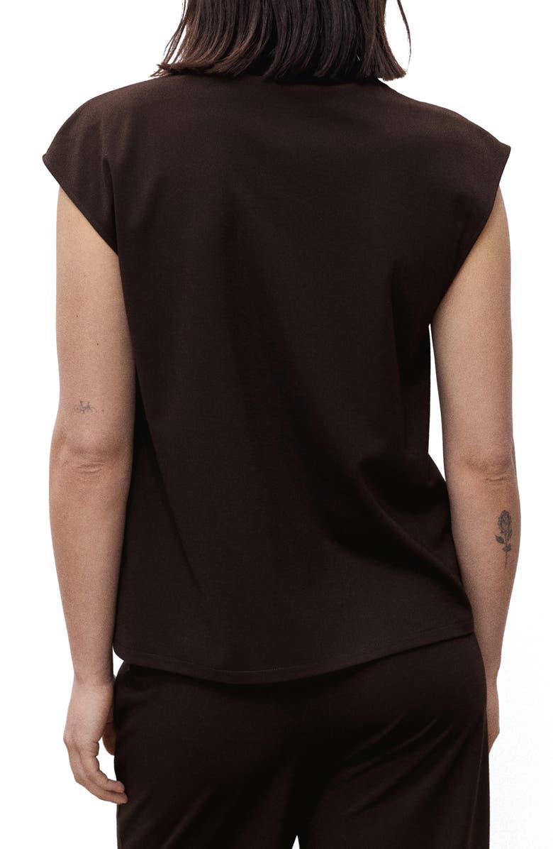 MANGO Draped Neck Sleeveless T-Shirt, Alternate, color,