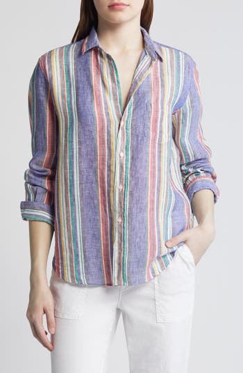 Frank 2024 & Eileen 100% Modal Eileen button down striped shirt size small