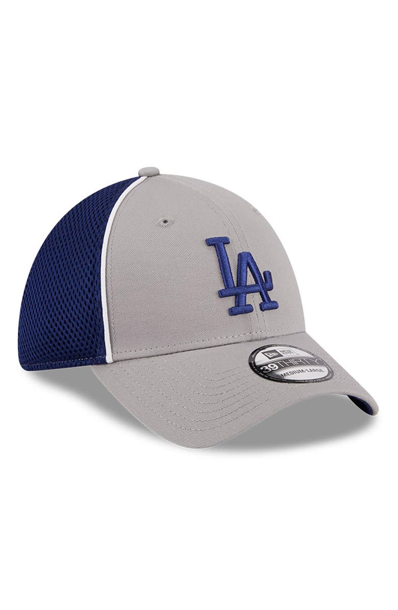 New Era Men's New Era Gray Los Angeles Dodgers Pipe 39THIRTY Flex Hat, Alternate, color,