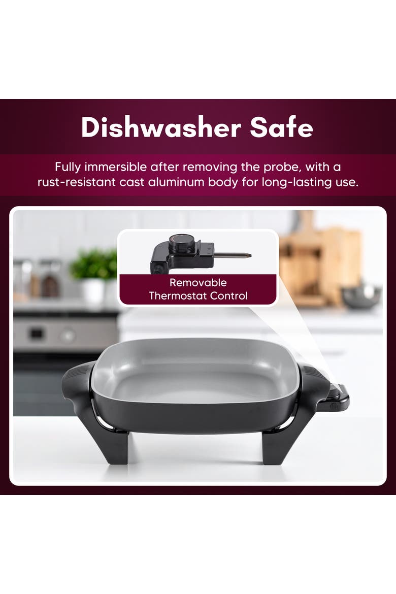 Stow-Away Foldable Electric Skillet, Alternate, color, Black