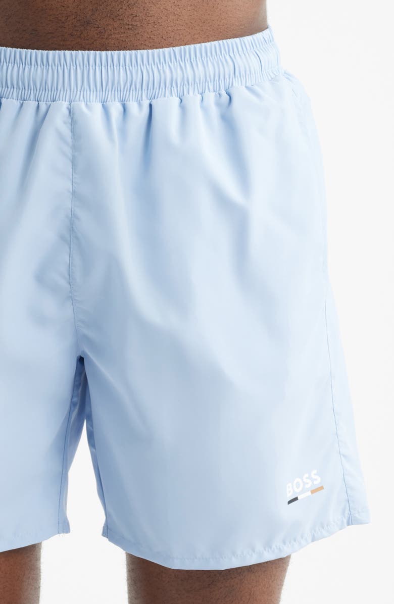 BOSS Swordfish Swim Trunks, Alternate, color, Light/ Pastel Blue