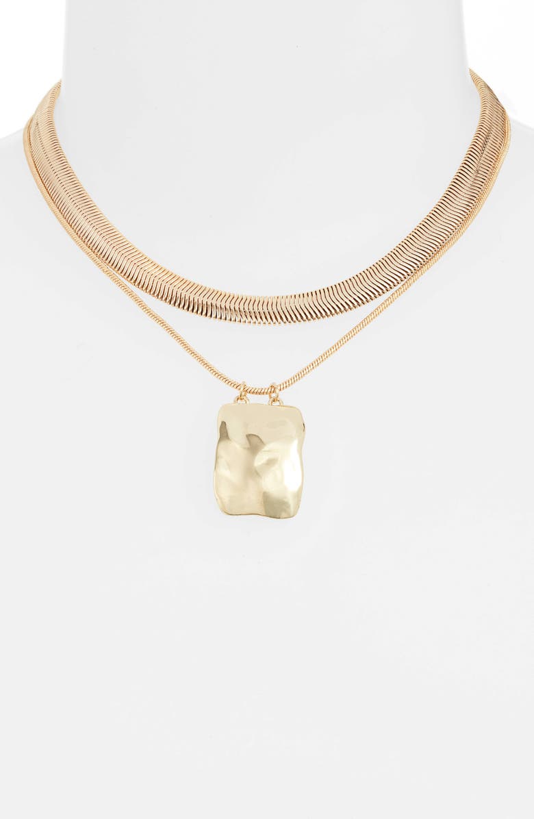 Halogen® Molten Pendant Layered Necklace | Nordstrom