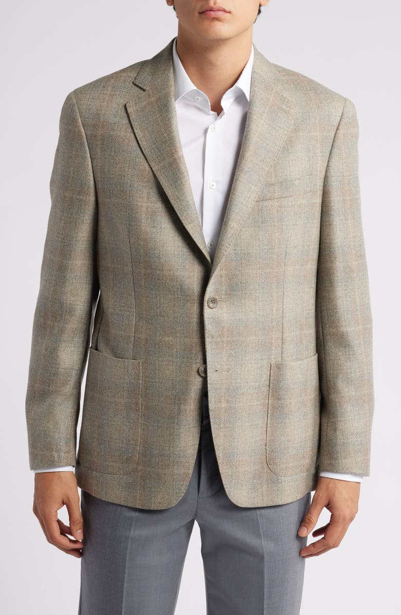 Vince Iker Slim Fit Plaid Cashmere Sport Coat, Main, color, 