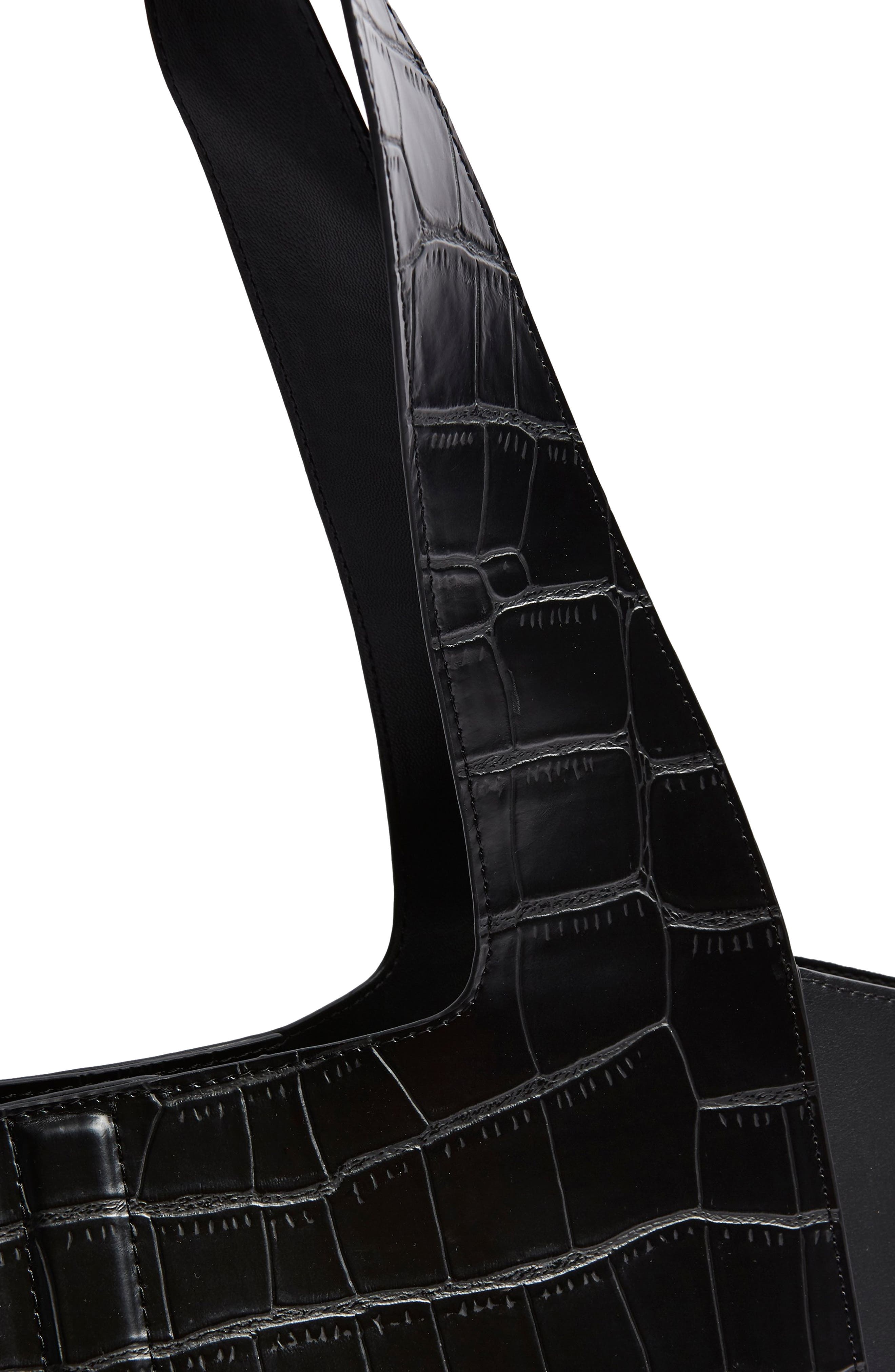 Topshop Taylor Croc Embossed Faux Leather Tote, Alternate, color, 