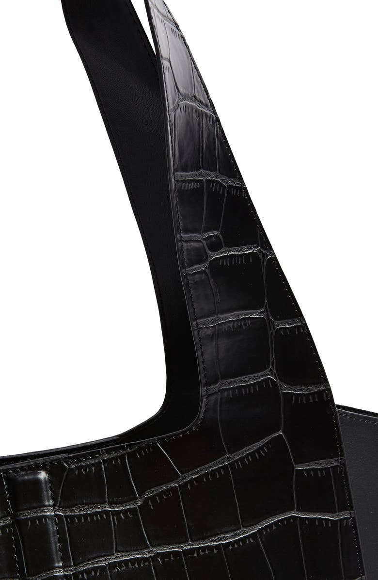 Topshop Taylor Croc Embossed Faux Leather Tote, Alternate, color,