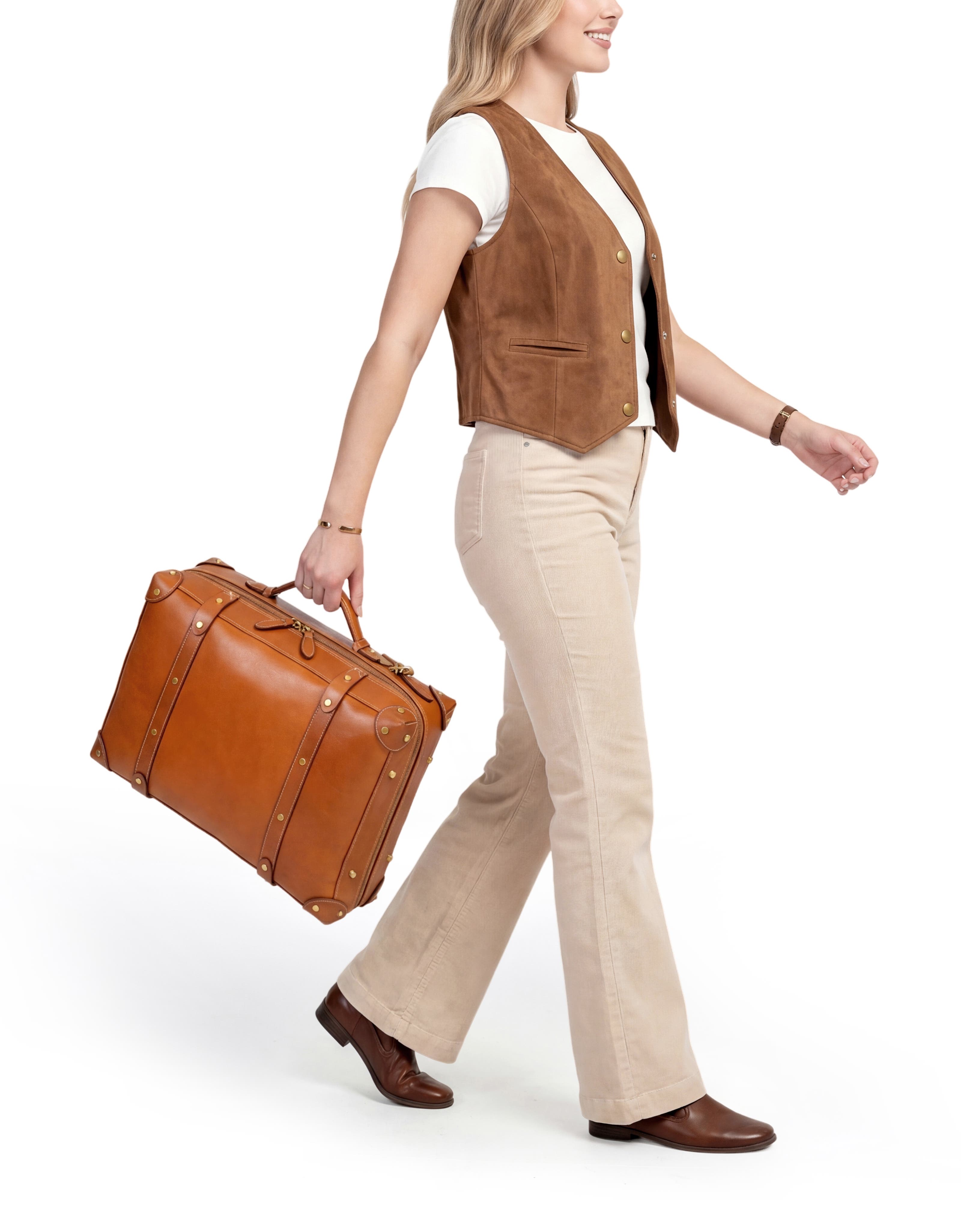 OLD TREND Speedwell Small Leather Trunk Backpack, Alternate, color, Caramel