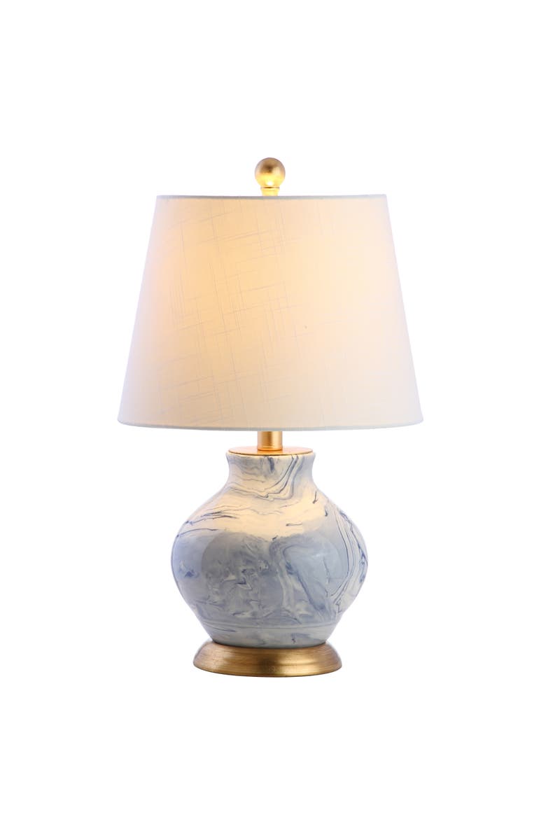 Holly Marbleized Ceramic LED Table Lamp, Main, color, Blue/White