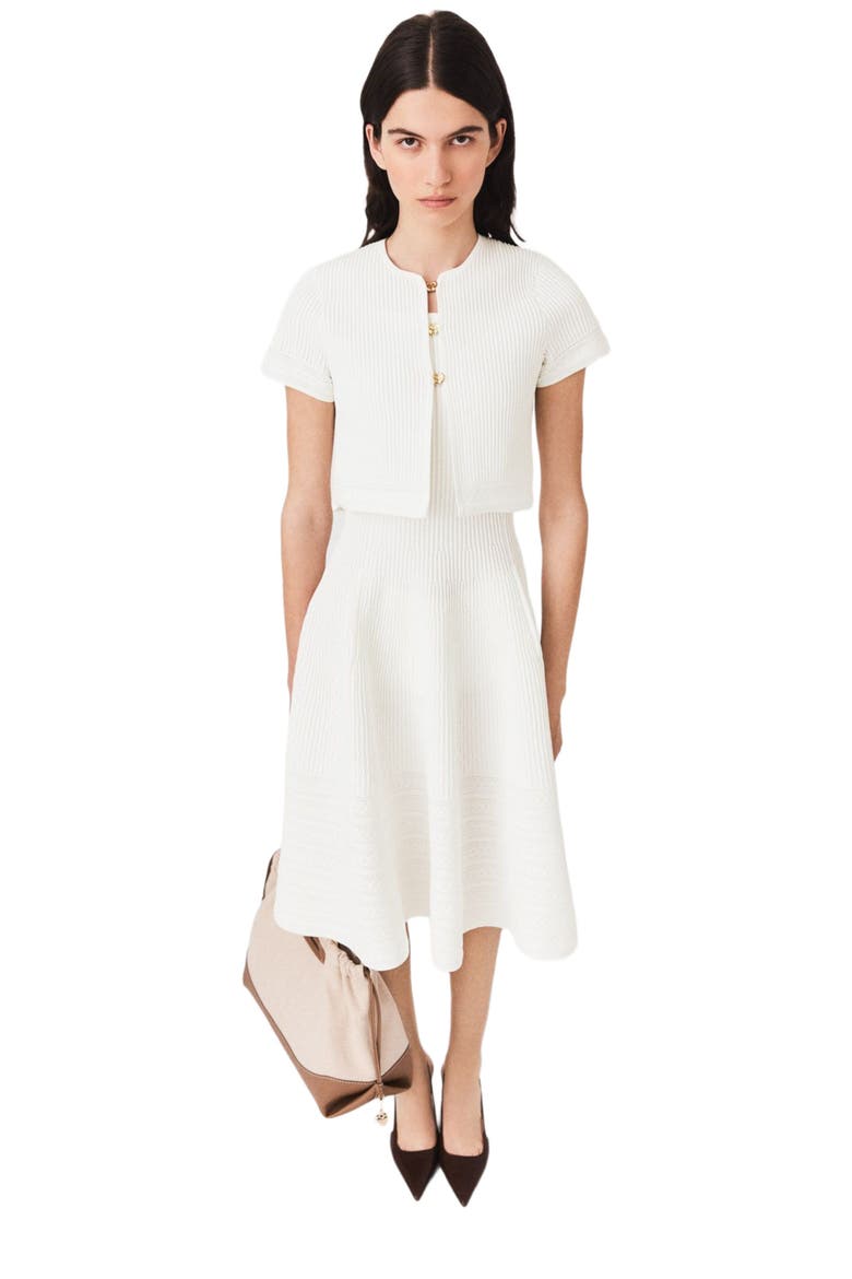 Short-sleeved cardigan, Alternate, color, White