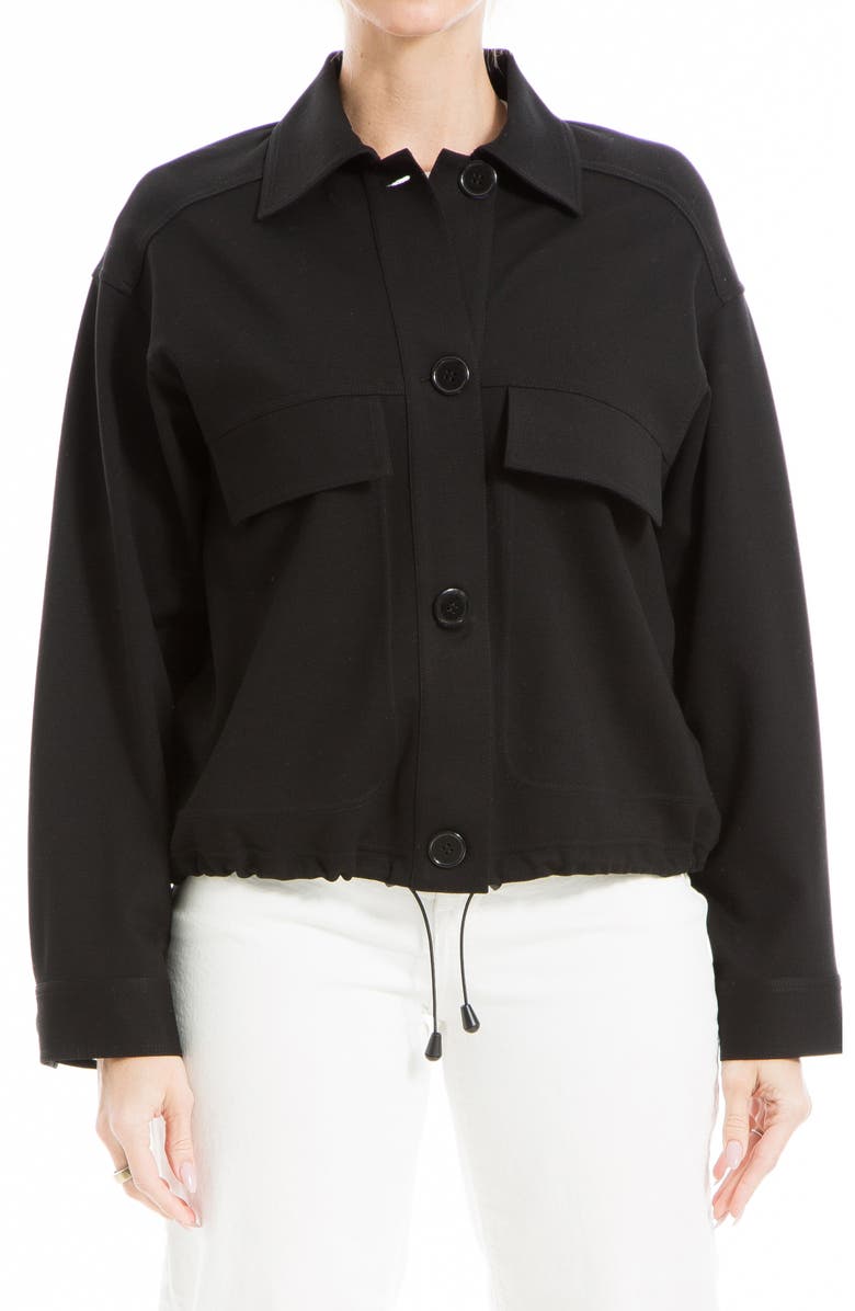 MAX STUDIO Ponte Two-Pocket Drawstring Jacket, Main, color, 