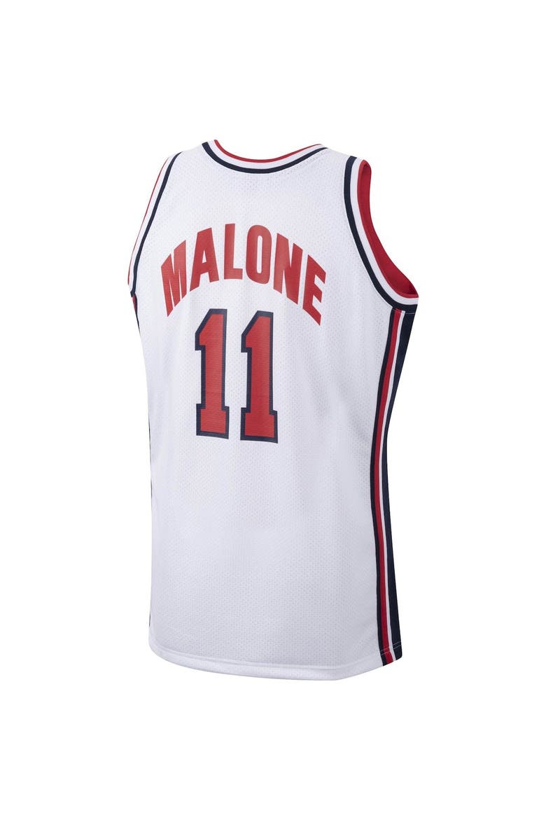 Men's Mitchell & Ness Karl Malone White USA Basketball 1992 Authentic Jersey, Alternate, color, White