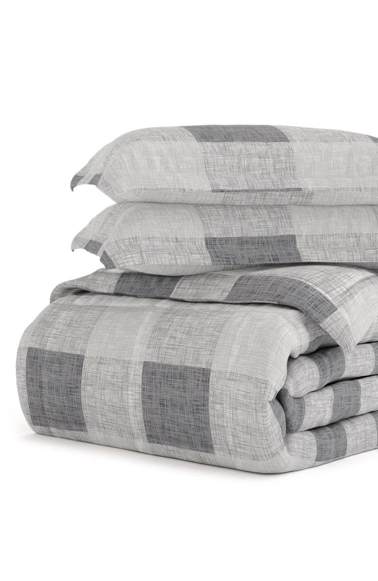 HOMESPUN Gray Plaid Premium Microfiber Comforter Set, Alternate, color, Gray