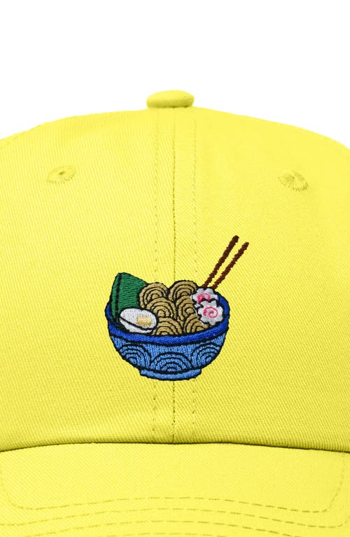 Dalix Noodles Embroidered Casual Cap In Yellow