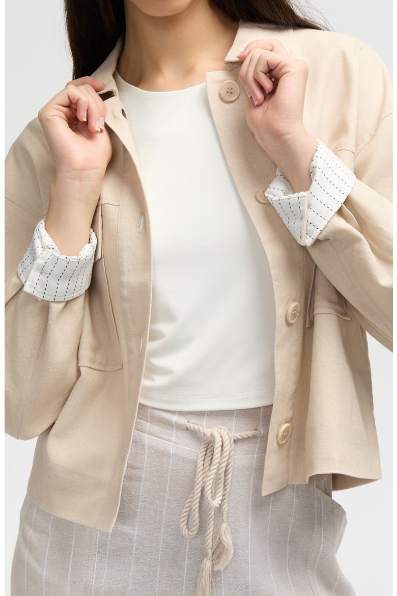 Double Pocket Shacket, Alternate, color, NATURAL
