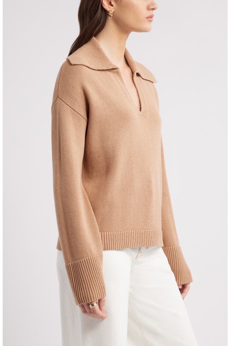 Stripe Cotton & Cashmere Sweater, Alternate, color, CAMEL