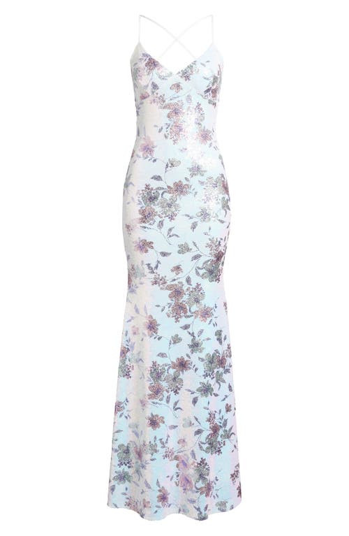 CITY STUDIO CITY STUDIO FLORAL PRINT SEQUIN DRESS