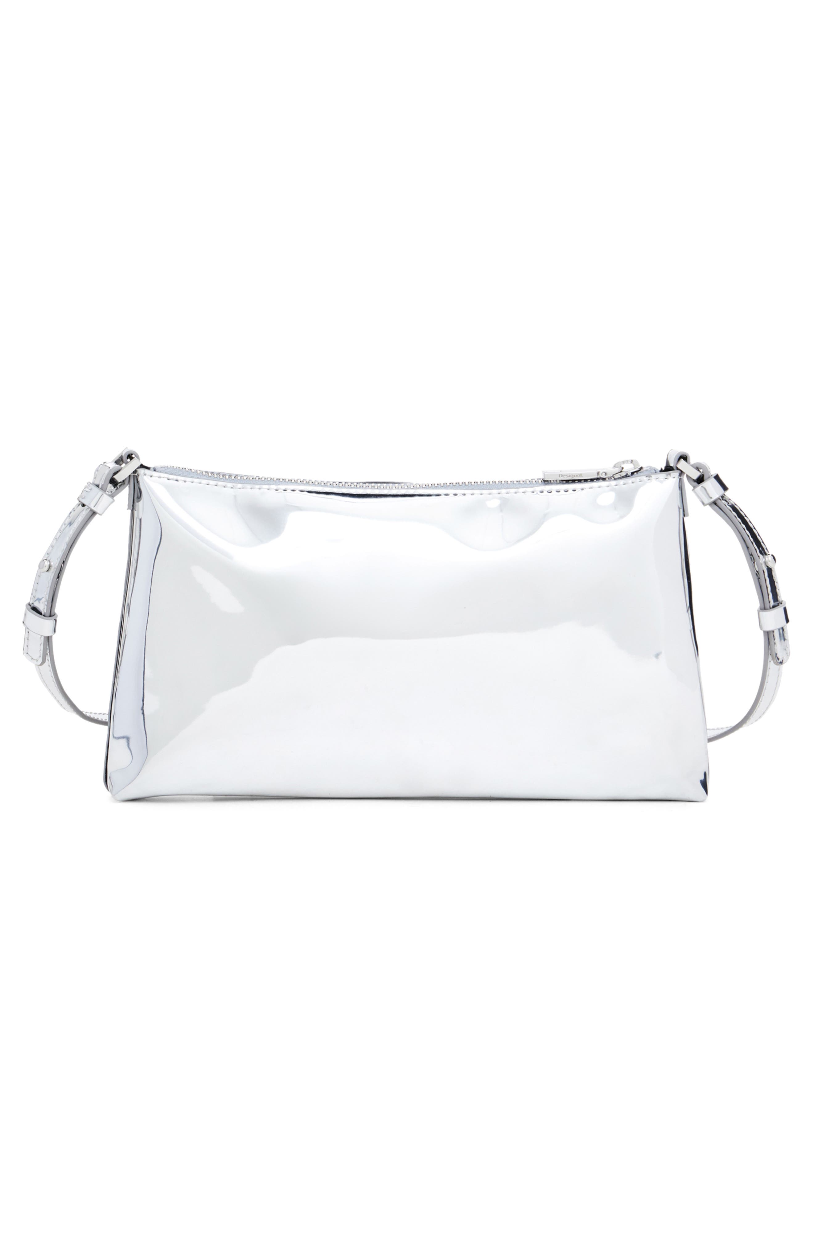 Desigual Half Logo Faux Leather Shoulder Bag, Alternate, color, 