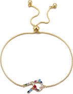 Adornia Mixed Crystal Initial Chain Bracelet