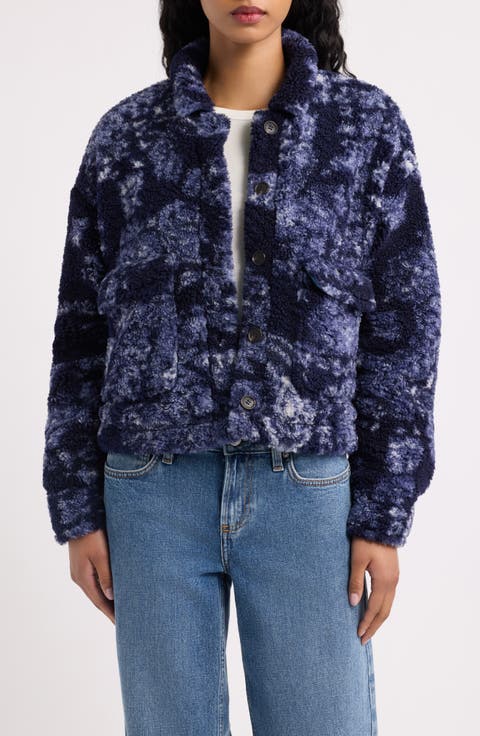 Printed High Pile Fleece Jacket