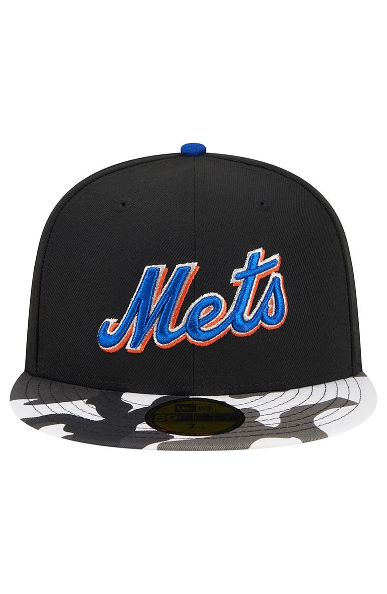 New Era Men's New Era Black New York Mets Metallic Camo 59FIFTY Fitted Hat, Alternate, color, 