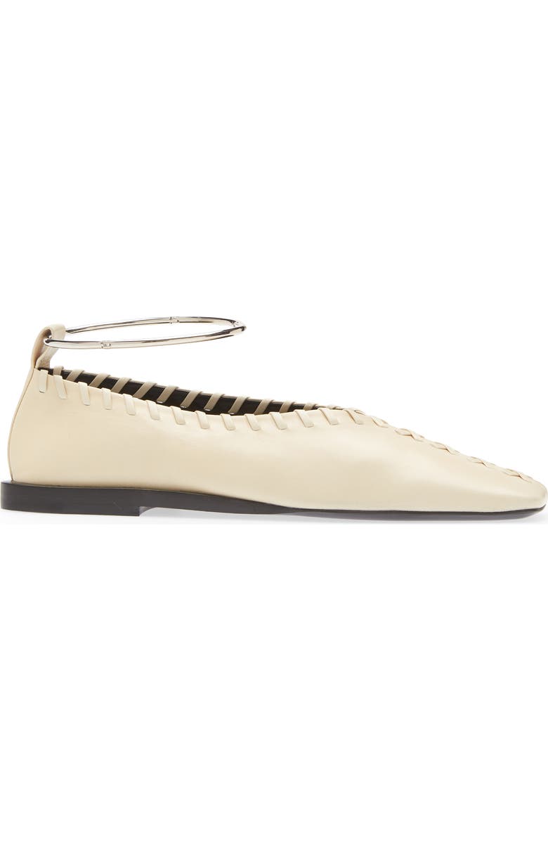 Jil Sander Anklet Ballerina Flat, Alternate, color,