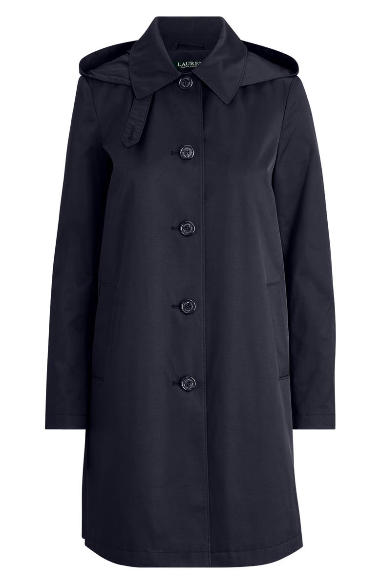 Lauren Ralph Lauren Balmacaan Hooded Raincoat, Alternate, color, Dk Navy