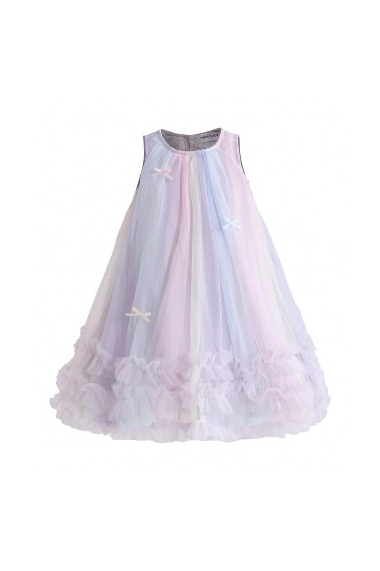 Marcella Pastel Bow Ruffle Dress, Main, color, Purple