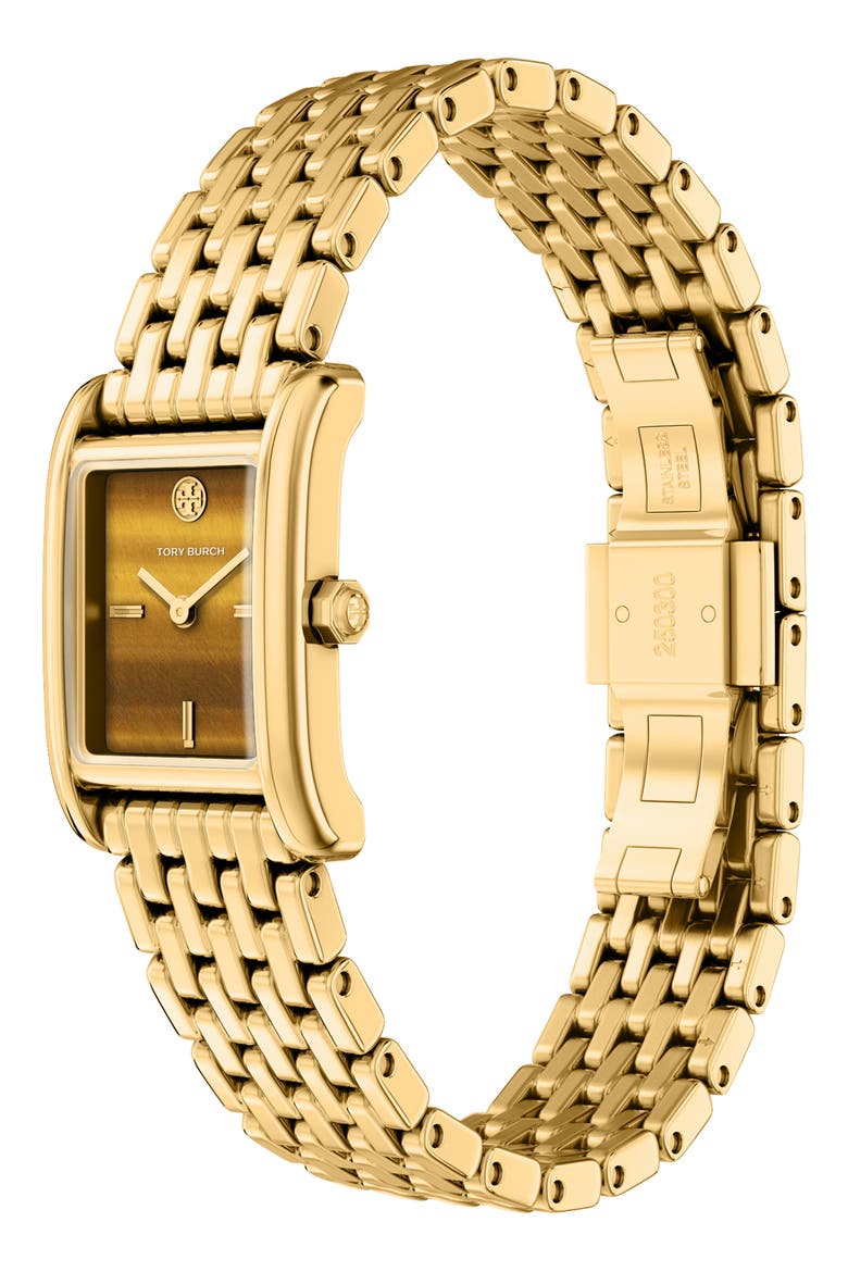 The Small Eleanor Tiger's Eye Bracelet Watch, 22mm x 28mm (Nordstrom Exclusive), Alternate, color, GOLD