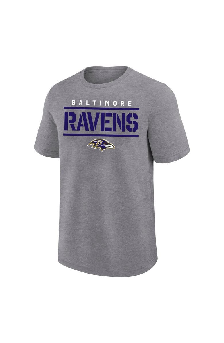 FANATICS Men's Fanatics Heather Gray Baltimore Ravens Big & Tall Top Notch T-Shirt, Alternate, color, 