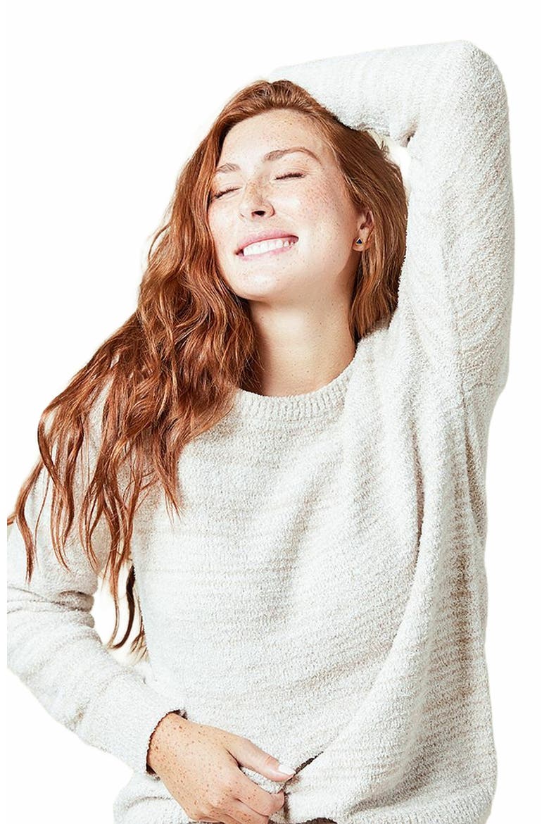 Heather Marshmallow Crew Neck Lounge Set, Alternate, color, Heather Coco