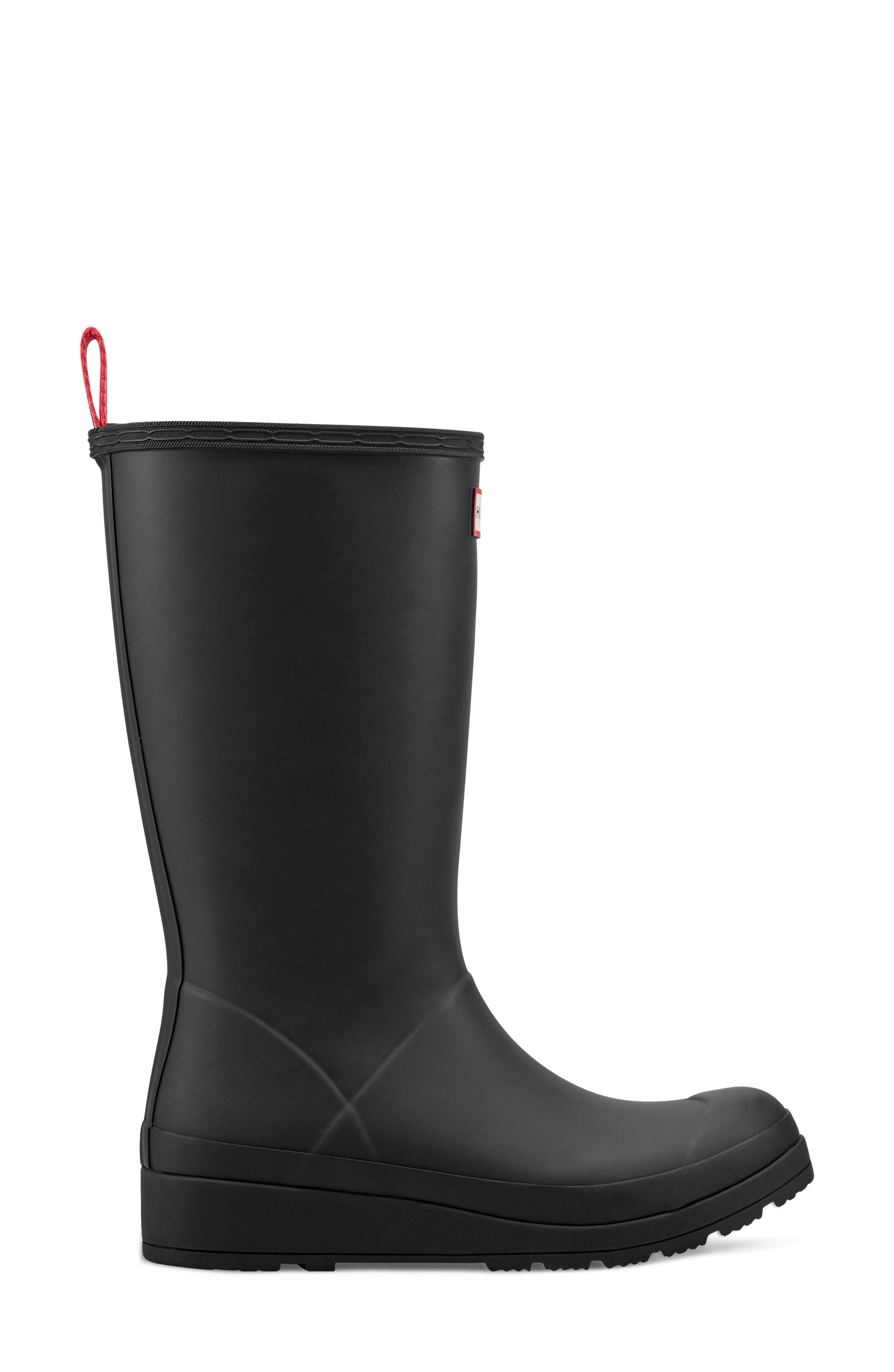 Hunter Original Play Tall Waterproof Rain Boot, Alternate, color, Black
