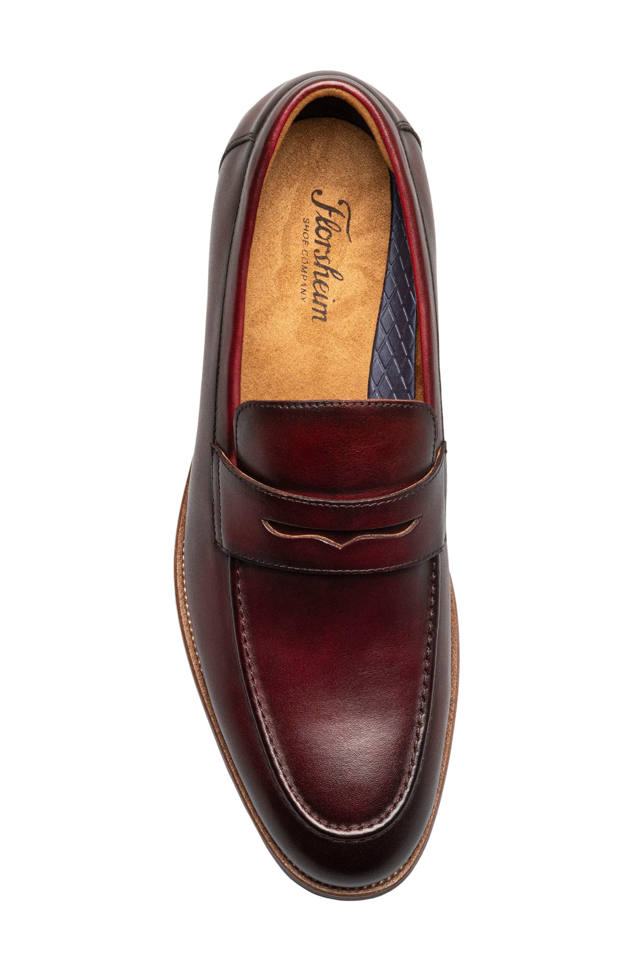 Rucci Apron Toe Penny Loafer, Alternate, color, BURGUNDY